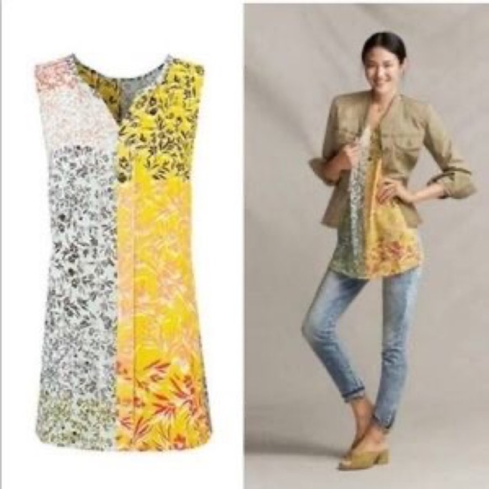 Cabi EUC Split blouse floral tank size M